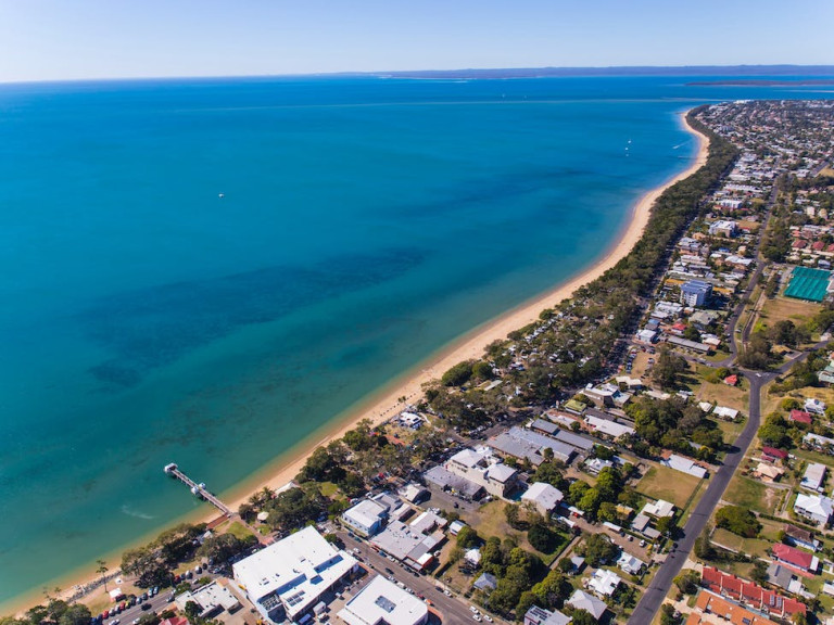 Aerial view of cyclepath Photo credit Fraser Coast Tourism and Events